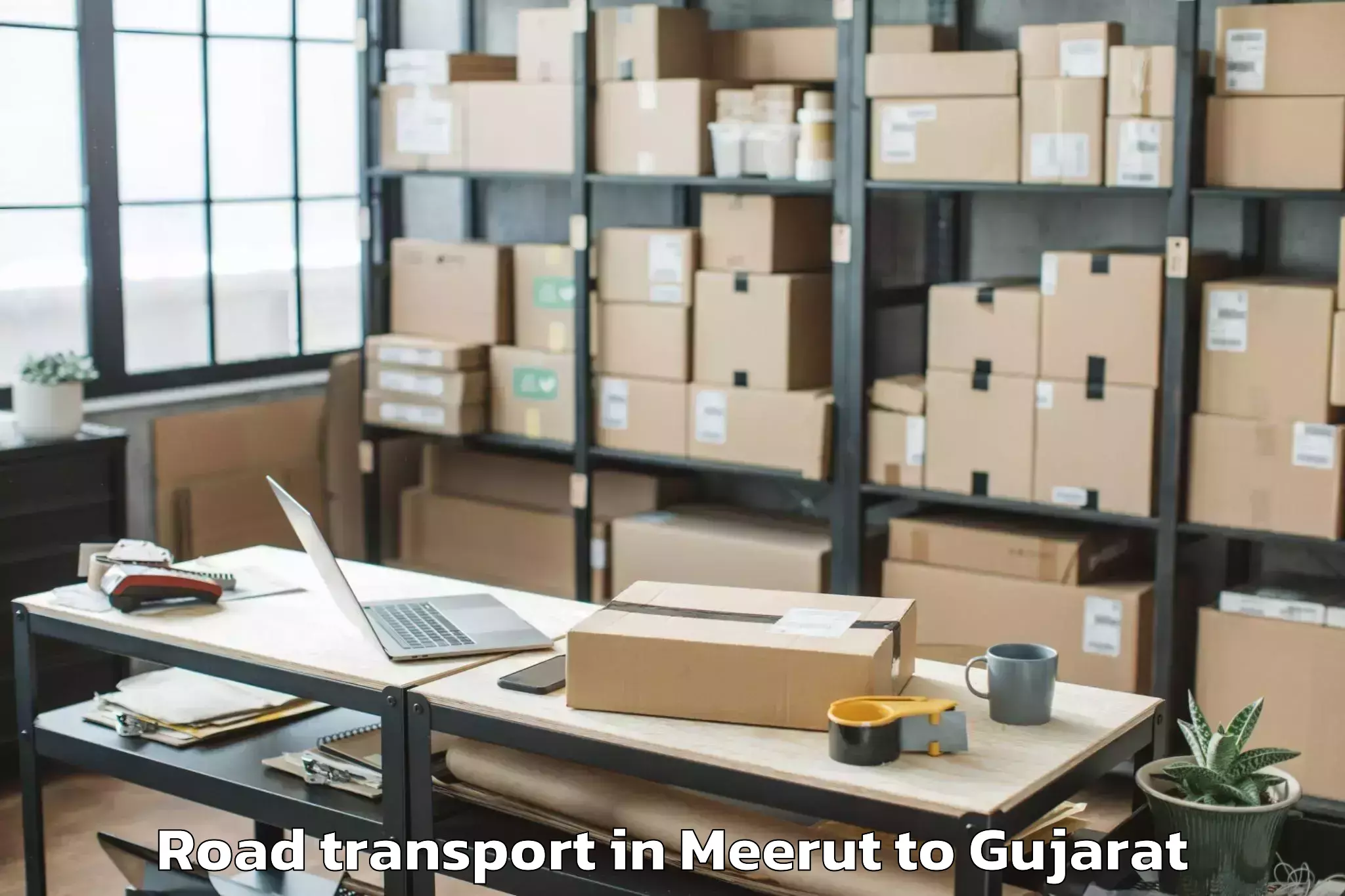 Book Meerut to Santrampur Road Transport Online